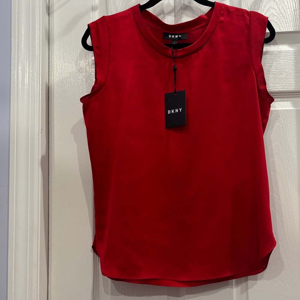 DKNY Vibrant Red Sleeveless Top
